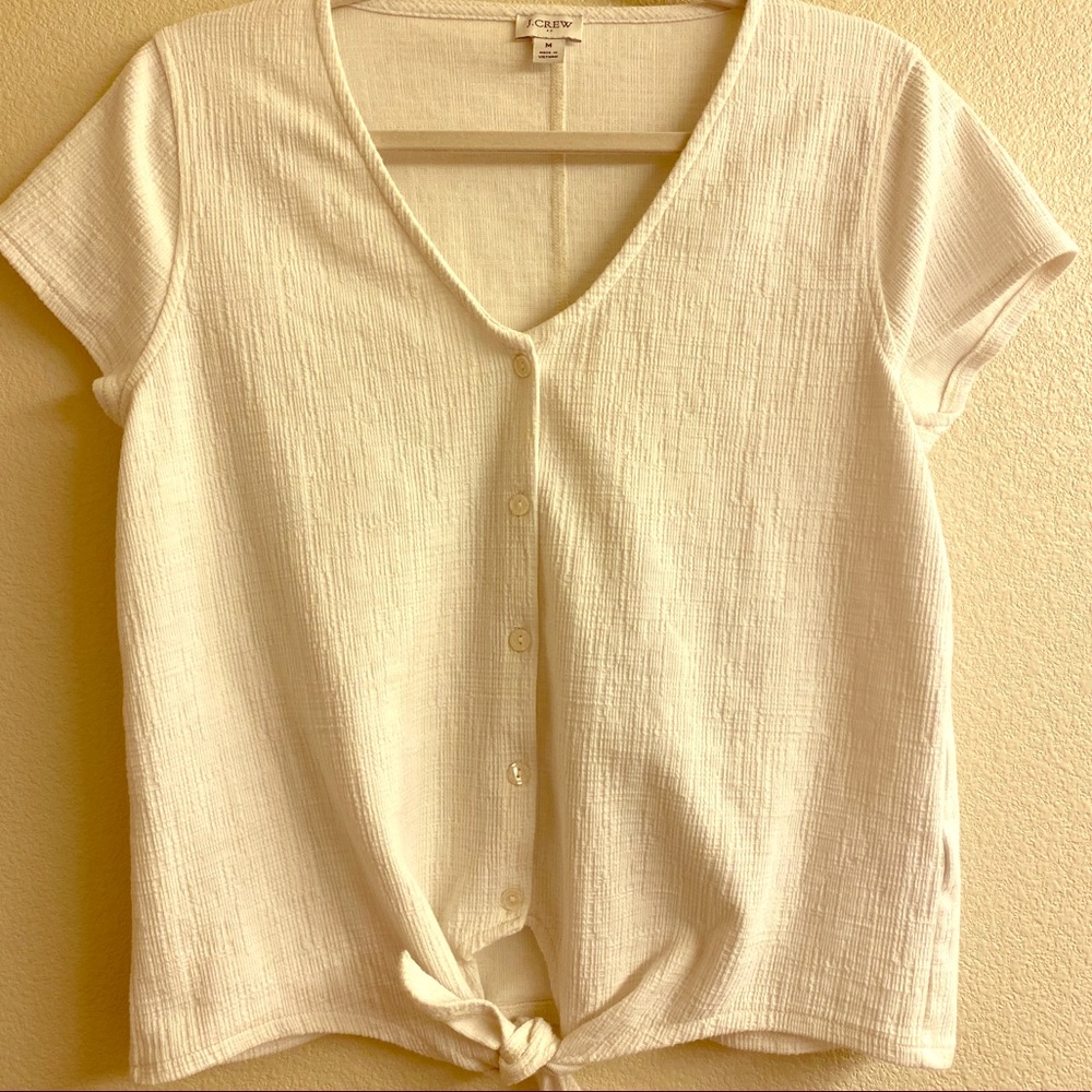 J. Crew Tie-front Shirt - White